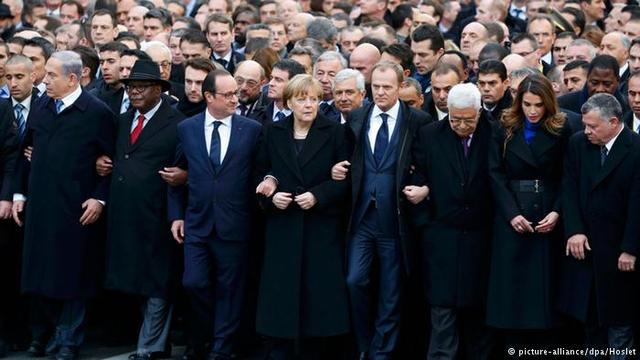 Более миллиона человек вышли на марш памяти в Париже