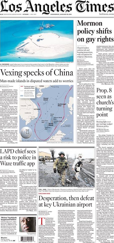 Статья про Донецкий аэропорт попала на первую страницу Los Angeles Times