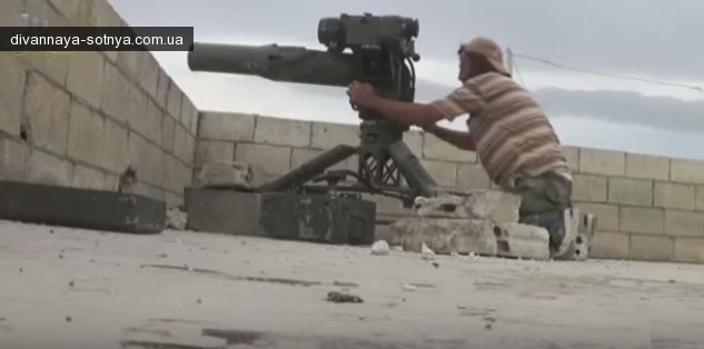 Прямое попадание американского ПТУР в бурятский танк