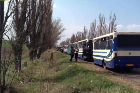 В Киев не пускают автобусы с людьми
