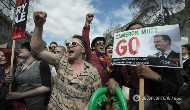 "Панамские документы": в Лондоне тысячи людей потребовали отставки Кэмерона