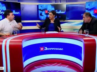 В Грузии кандидаты в депутаты подрались в прямом эфире из-за России