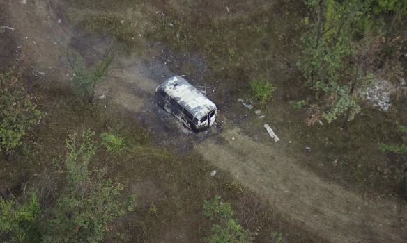 Найем: Боевики в Донбассе сожгли машину «скорой помощи»