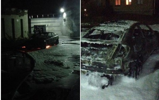 В Киеве сожгли машину жене мэра Глухова