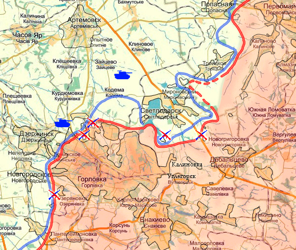 Мережу наповнили повідомлення про важкі вечірні бої на Світлодарській дузі
