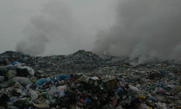 На Закарпатье заполыхала очередная мусорная свалка