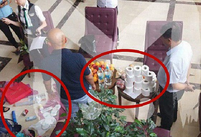 Российских туристов поймали в отеле с двумя чемоданами "награбленного"