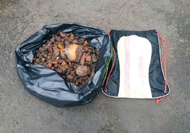 В Ровненской области полиция изъяла из автомобиля около 5 кг янтаря
