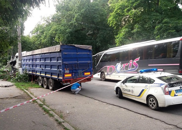 В Николаеве водитель фуры умер во время движения – грузовик остановило дерево