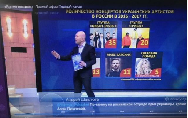 Медіа-шизофренія: "Первый канал" нарахував 35 концертів "Океану Ельзи" в Росії за 2016-2017 роки