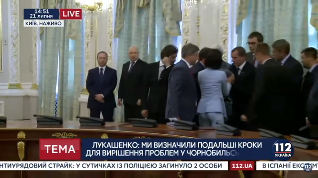 Во время брифинга Порошенко и Лукашенко глава Госпогранслужбы Назаренко потерял сознание
