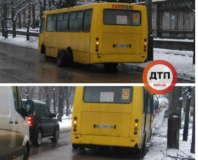 В Киеве у маршрутки прямо во время движения отвалились колеса