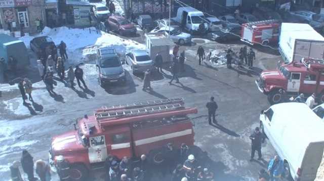 В торговом центре Харькова произошел пожар