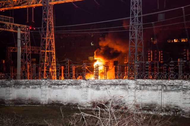 Ночью в Днепре загорелась Приднепровская ТЭС