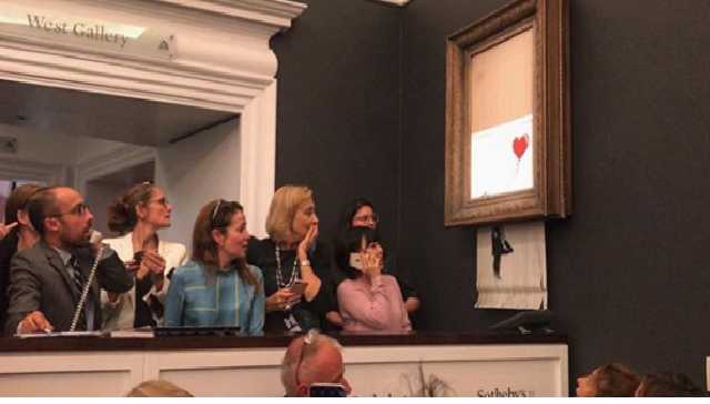 Картина Бэнкси самоуничтожилась после продажи за $1,4 млн