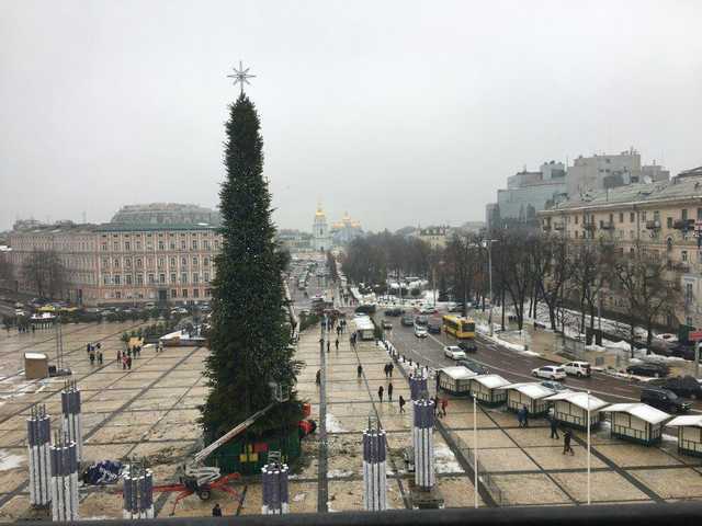 В Киеве на Софийской площади сегодня откроют главную елку Украины