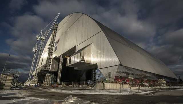 Опубликовано видео нового саркофага Чернобыльской АЭС, сделанное с высоты птичьего полета