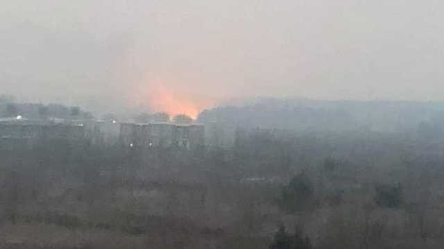 Появилось фото многоэтажек на фоне пылающего леса в Белогородке под Киевом