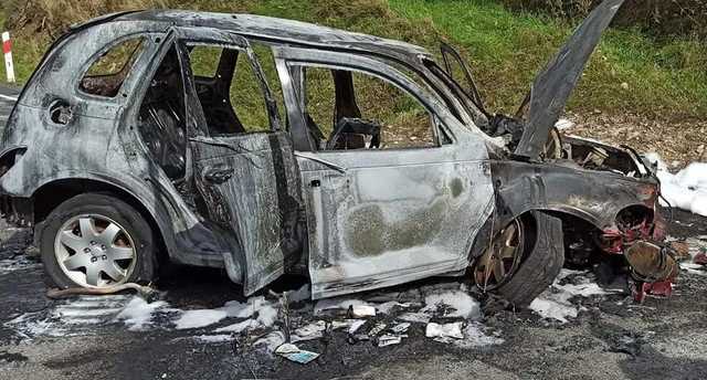 В Польше сгорел автомобиль, в котором ехало пять украинцев