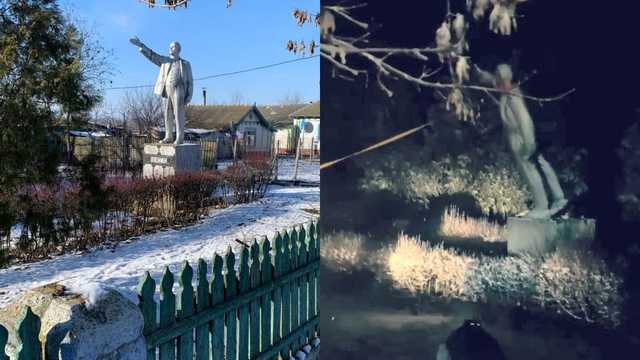 Неизвестные снесли последний в Украине памятник Ленину