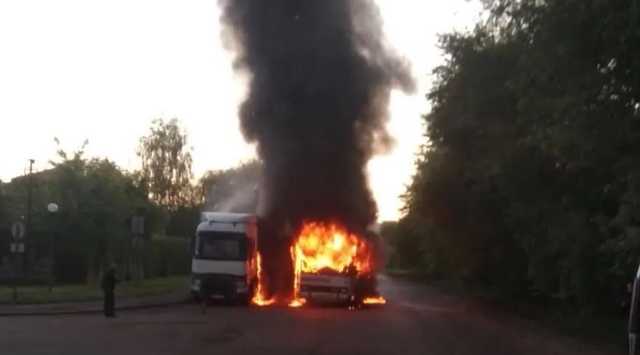 На Львовщине дотла сгорел пассажирский автобус