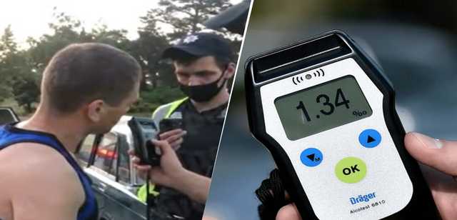 В Киеве водитель был настолько пьян, что не смог пройти тест на Драгере
