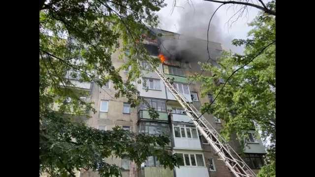 В оккупированной Горловке горело многоэтажное здание