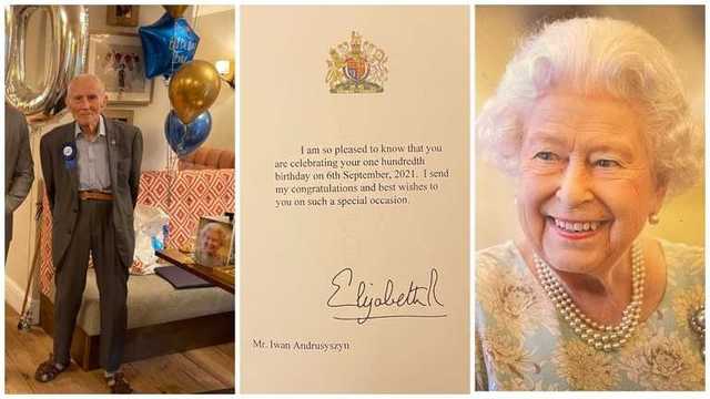 Королева Великобритании поздравила украинца с его 100-летием