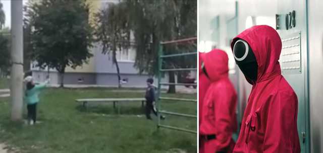 В Луцке сняли, как дети "играют в кальмара"