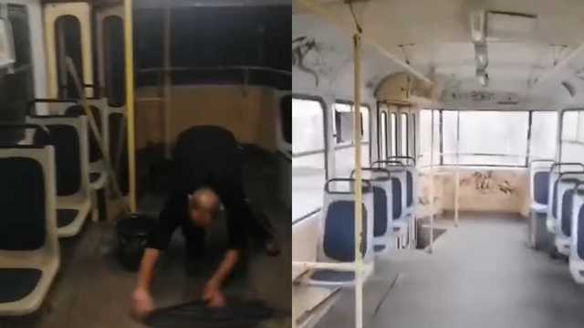 У Кривому Розі сім’я гуртом відмила графіті з трамвая: вчили доньку виправляти помилки