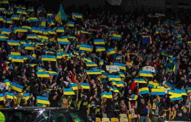 Перед матчем сборных Украины и Боснии фанаты устроили драку из-за флага РФ