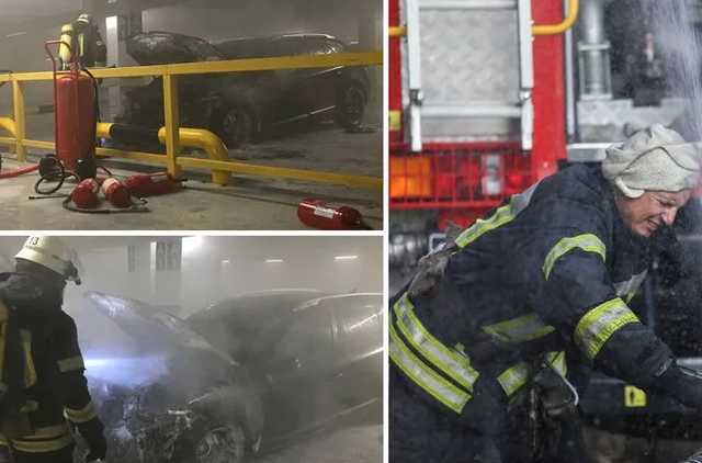 В Киеве на территории паркинга ТЦ "Эпицентр" произошел пожар, огонь уничтожил авто