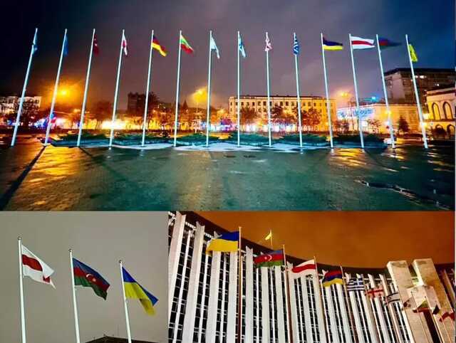 Возле мэрии Днепра флаг белорусской общины заменили на бело-красно-белый. Минск возмущен