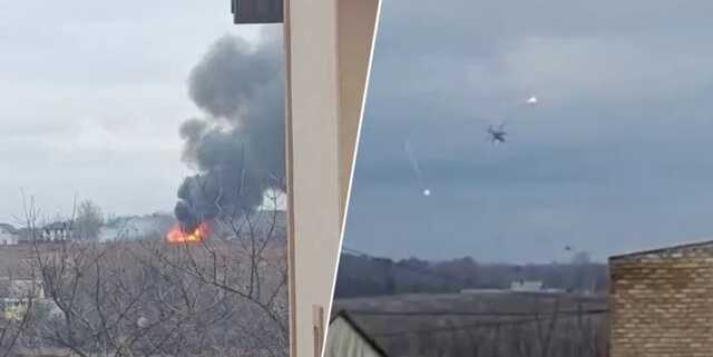 Бой за аэродром: Появилось видео вертолетов над Гостомелем