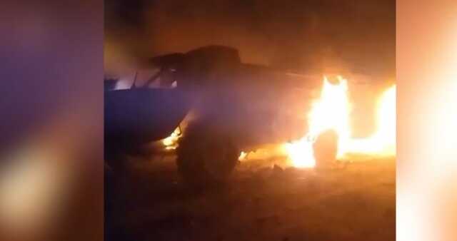 В Бородянке догорают российские танки