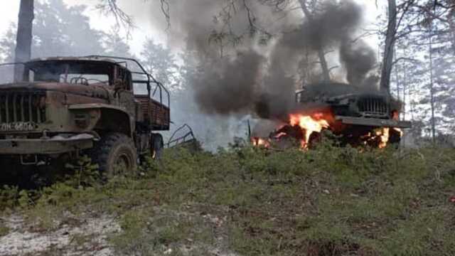 Пограничники и бойцы ВСУ уничтожают "заблудившихся на учебе" оккупантов вместе с техникой