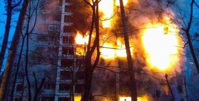 При обстреле многоэтажки в Святошинском районе Киева погибли два человека