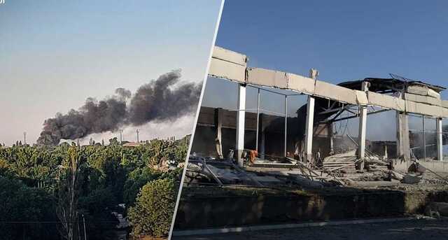 В оккупированном Стаханове горит стадион вместе с базой вагнеровцев