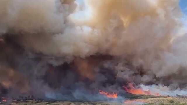 На Лівому березі Маріуполя сильна пожежа. Місцеві жителі намагаються впоратися з вогнем