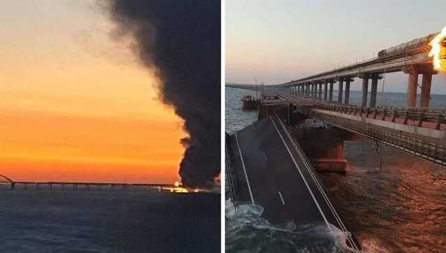 Пошкоджено залізничну і дорожню частину: з’явились наслідки вибуху на Кримському мосту