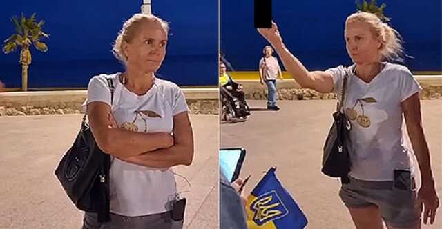 "Мало вам!": в Іспанії неадекватна росіянка намагалася зірвати антивоєнний мітинг українців