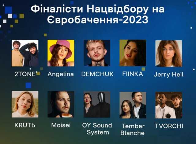 Названо фіналістів Нацвідбору на "Євробачення-2023"