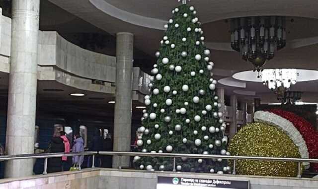 Главную новогоднюю елку Харькова установили в метро