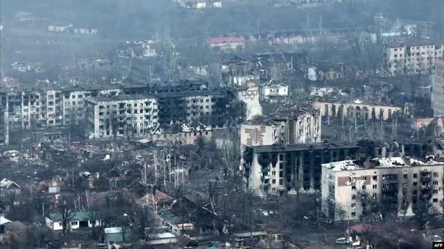 Опубликовано видео последствий обстрелов РФ по Бахмуту