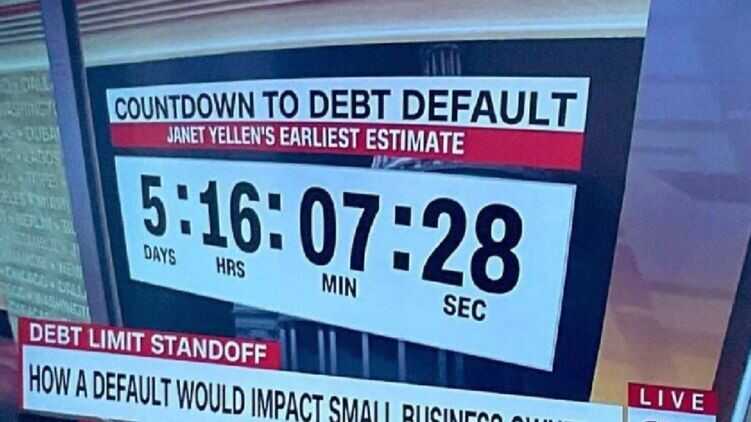 На телеканале CNN включили обратный отсчет до дефолта в США