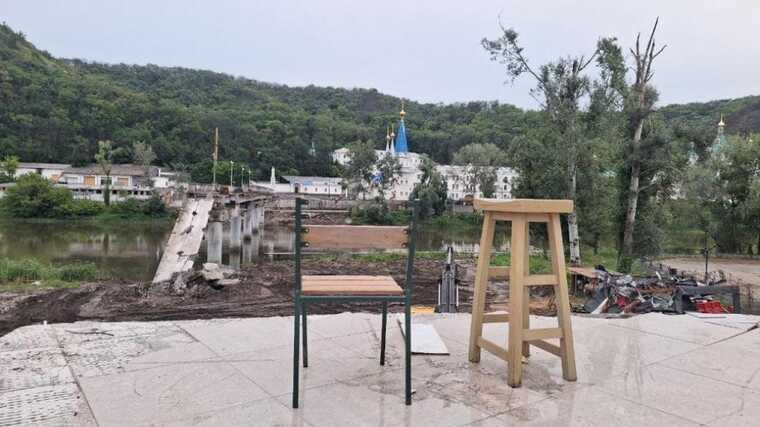 В Святогорске начали ремонт моста через Северский Донец