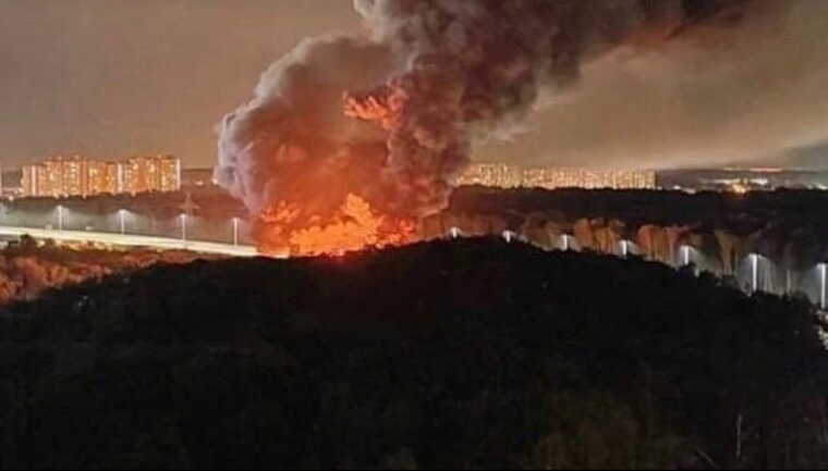 В России в Калуге вспыхнул пожар на электростанции