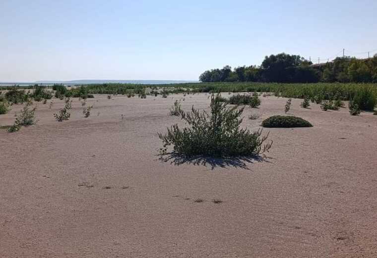 Який вигляд має дно затоки Каховського водосховища