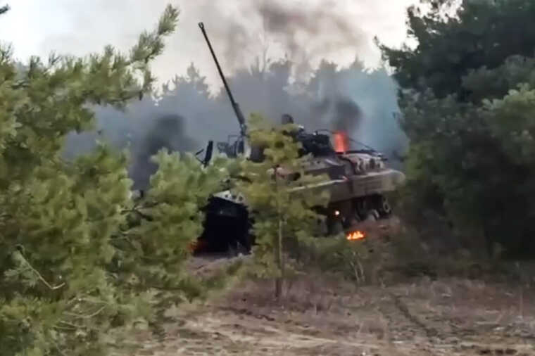 Українські військові знищили дві ворожі БМП у лісопосадці