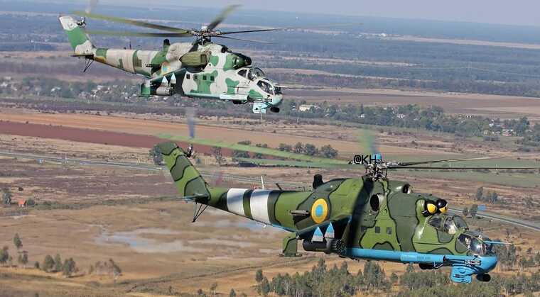 Пілоти ЗСУ показали роботу бойових гелікоптерів Мі-24